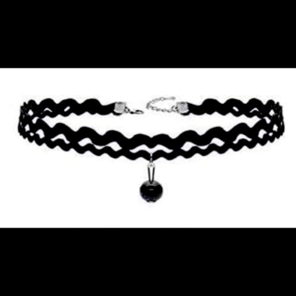Gothic Black Choker with Charm!